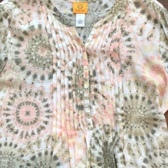 Ruby Rd NWOT Colorful Boho Blouse with gorgeous Sleeves - Picture 3 of 4